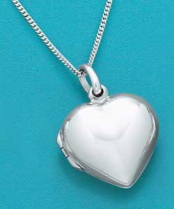 Sterling Silver Modern Puffy Heart Locket