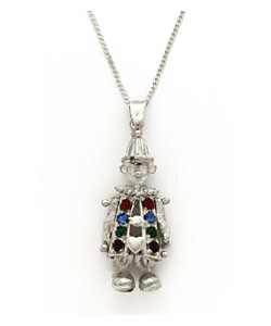 Sterling Silver Moving Clown Pendant