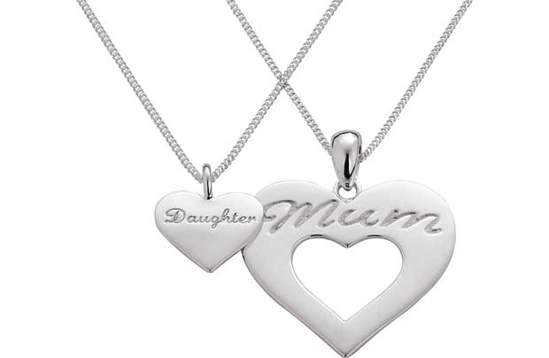 Unbranded Sterling Silver Mum and Daughter Pendant Set