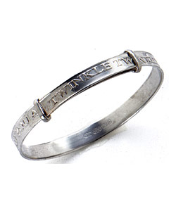 Sterling Silver Nursery Rhyme Expanding Baby Bangle