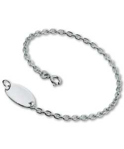 Sterling Silver Oval Belcher Identity Bracelet