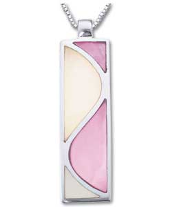 Sterling Silver Pink and White Mother of Pearl Pendant