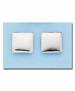 Sterling Silver Polished Square Studs