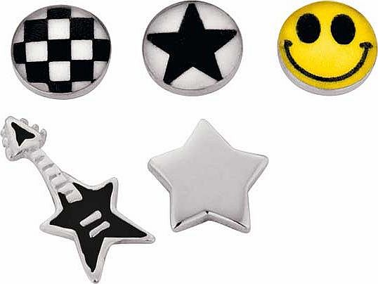 Unbranded Sterling Silver Rock Star Stud Earrings - Set of 5