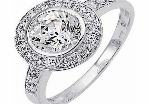 Unbranded Sterling Silver Round Cubic Zirconia Ring - Size R