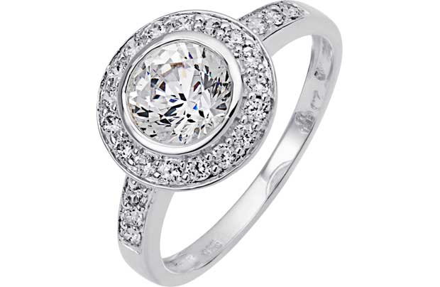 Unbranded Sterling Silver Round Cubic Zirconia Ring