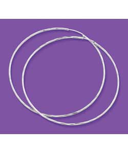 Sterling Silver Set of 3 Diamond Cut Hoop Earrings