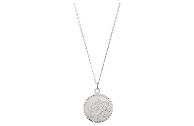 A classic and timeless necklace. Sterling silver. Length of necklace 41cm/16in. Pendant size H18