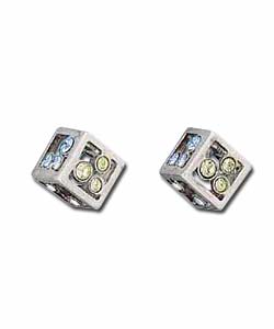 Sterling Silver Stone Set Dice Studs
