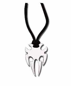 Sterling Silver Tribal Pendant on Leather Rope
