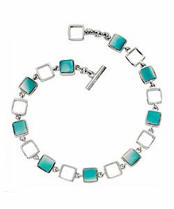 Sterling Silver Turquoise Mother of Pearl Bracelet