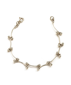 Sterling Silver Wave and Ball Bracelet