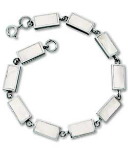 Sterling Silver White Mother of Pearl Rectangular Bracelet