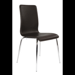 Stiletto Bistro Leg Chair Leather Faced Brown