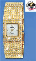 Stone Set Gold Tone Cosmopolitan Bracelet Watch
