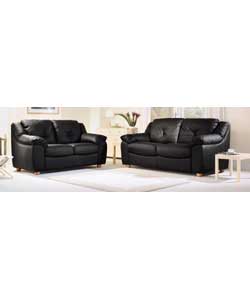 Stowe Large and Regular Black Sofa