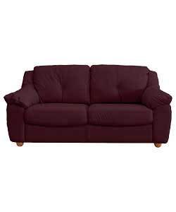 Stowe Large Leather Sofa - Wine