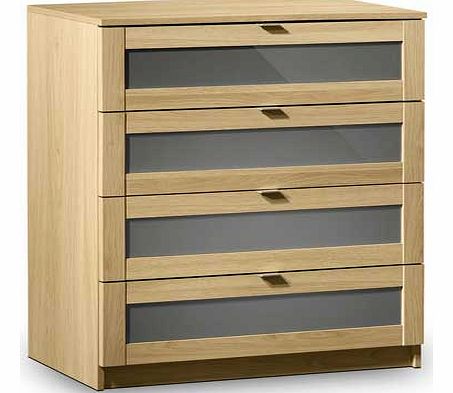 Unbranded Strada 4 Drawer Chest - Grey Gloss Inlay