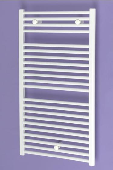 Straight White Optatus Heated Towel Rail