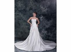 Unbranded Strapless Backless Beading Draped Cathedral