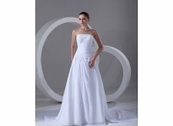 Unbranded Strapless Backless Pleat Beading Cathedral Train