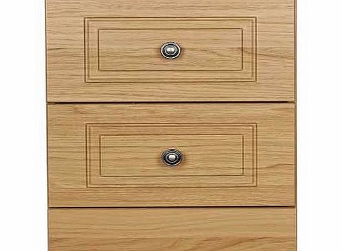 Ready assembled for your convenience. the Stratford collection is a popular choice. This oak effect bedside chest is beautifully finished with attractive metal handles and is the perfect place to rest your morning coffee! This impressive bedside cabi