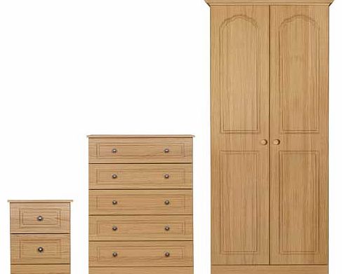 Unbranded Stratford 3 Piece 2 Door Wardrobe Package - Oak