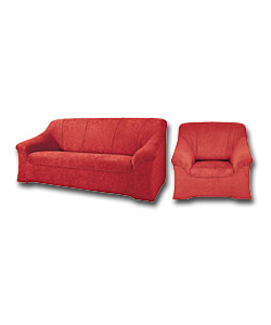 Stratford Terracotta 3 Piece Suite - sofa and 2 chairs
