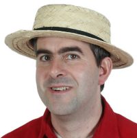 Straw Boater Hat or Skimmer worn from the beginning of the 1900s by Barber Shop Quartets, punters,