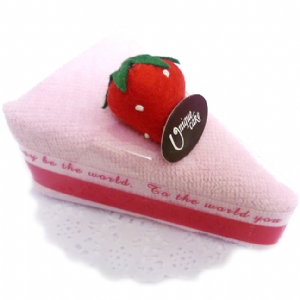 Unbranded Strawberry Cake Towel - Pink Flannel