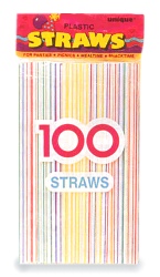 Straws - pack of 100 - straight striped