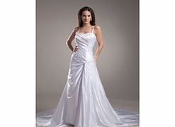 Unbranded Stretch satin Chapel Train Straps White Elegant
