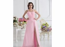 Unbranded Stretch satin Chiffon Sweep Train Halter