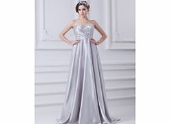 Unbranded Stretch satin Sweep Train Strapless Sweetheart