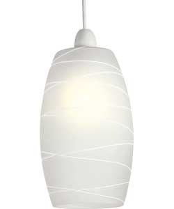 Unbranded Stripe Etched Easy Fit Ceiling Light - Glass