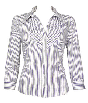Unbranded STRIPE PLEAT FRONT BLOUSE