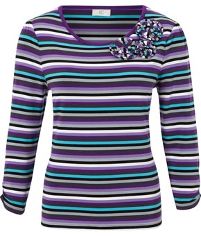 Unbranded Stripe T-Shirt with Stripe Corsage