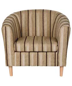 Unbranded Stripe Tub Chair - Chocolate