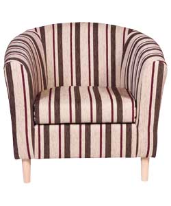 Unbranded Stripe Tub Chair - Cranberry