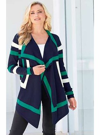 Unbranded Stripe Waterfall Cardigan