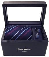 Unbranded Striped Blue Tie and Kae-Sa-Lak Cufflinks Box
