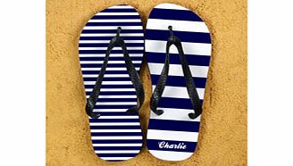 Unbranded Striped Personalised Flip Flops