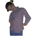 This is a lovely blouse which has many different coloured stripes in it (pi