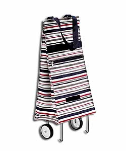Navy, red and off white striped durable polyester