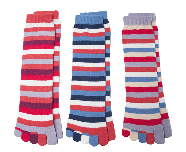Unbranded Stripy Toe Socks Pack of 3 Pairs