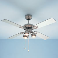 Studio Ceiling Fan Brushed Steel Effect 1060mm