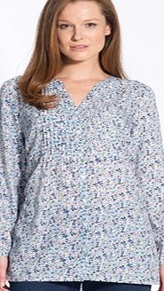 Unbranded Stylish Round Neck Long Sleeved Printed Blouse