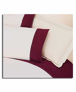 Suede Cuff Aubergine Double Duvet Cover and Pillowcase Set