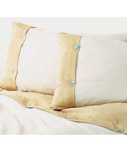 Suede Effect Double Duvet Cover Set - Mocha