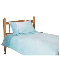 Suede Effect Top Cuff Single Duvet Cover Set - Blue